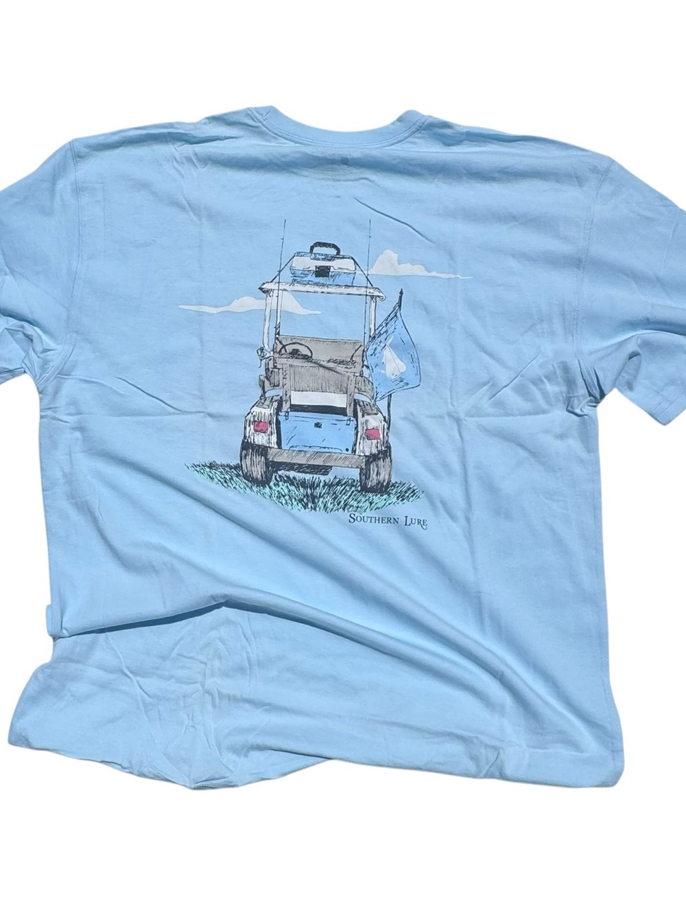 Southern Lure Light Blue Golf Cart and Fishing Gear Graphic Tee